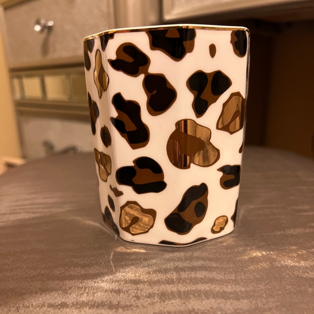 Cheetah Print Makeup Brush/Pencil Holder